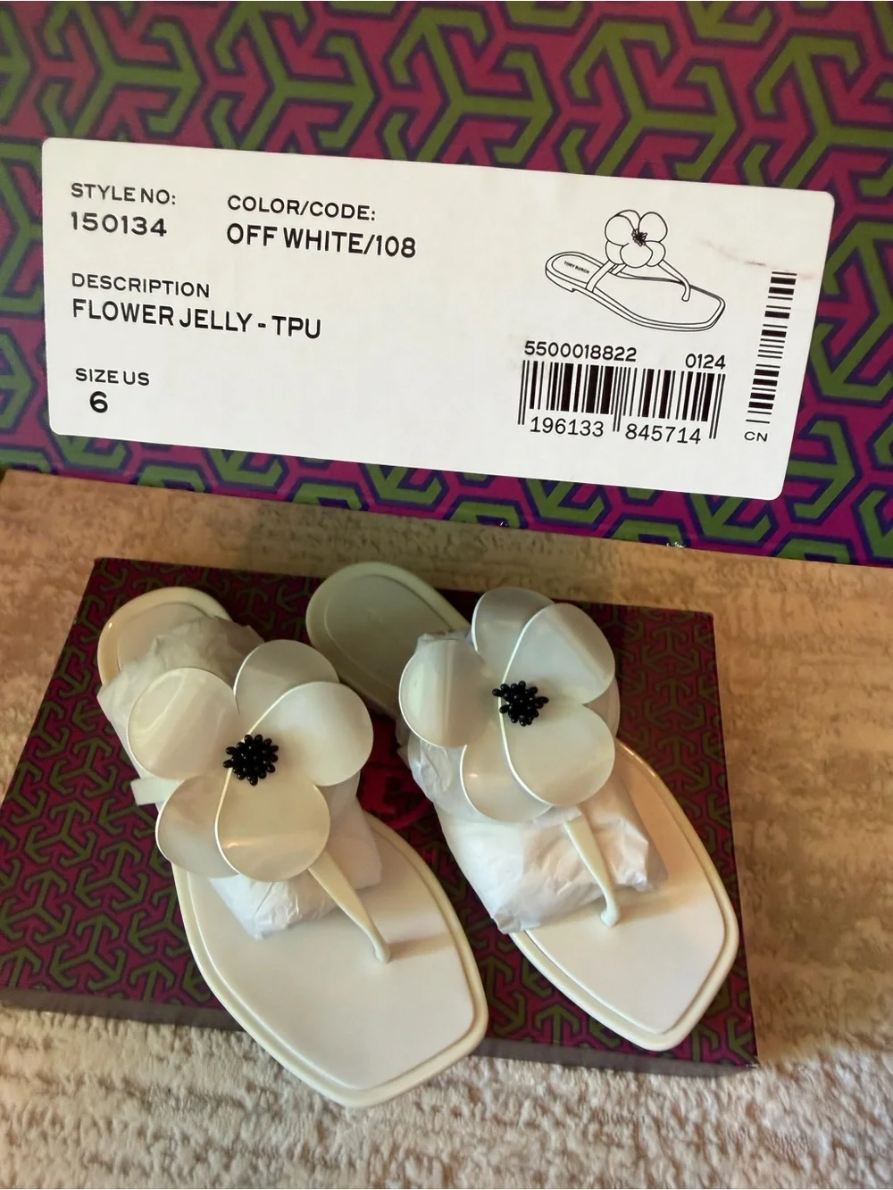 Tory Burch Flower Jelly Sandals